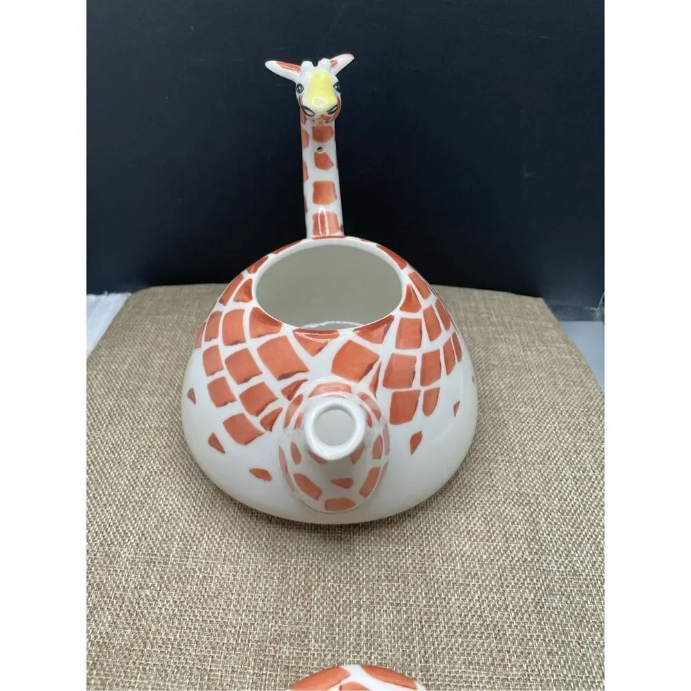 Vintage Pier 1 Imports Giraffe Teapot| 16 oz Hand Painted Unused